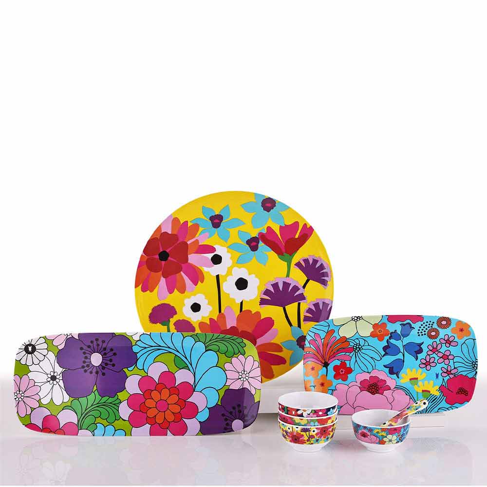 Set mit 4 Mini-Schalen – Gartenblumen