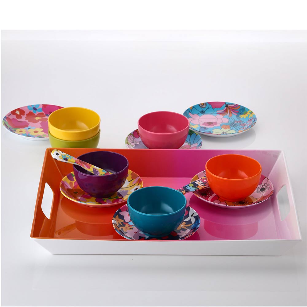 Set mit 6 kleinen Vorspeisentellern – Blumenmuster