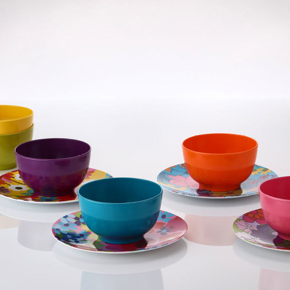 Set mit 6 kleinen Vorspeisentellern – Blumenmuster