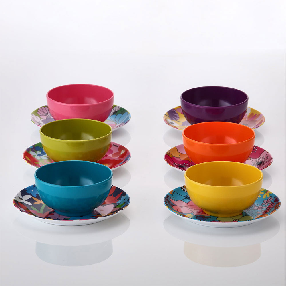 Set mit 6 kleinen Vorspeisentellern – Blumenmuster