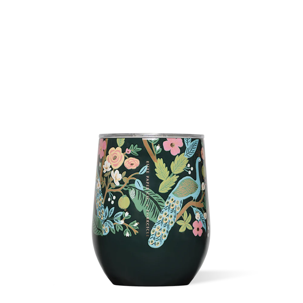 Stemless -350ML Rifle Paper - Peacock Blue