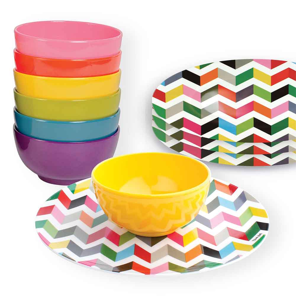 Set of 4 Medium Plates - Ziggy