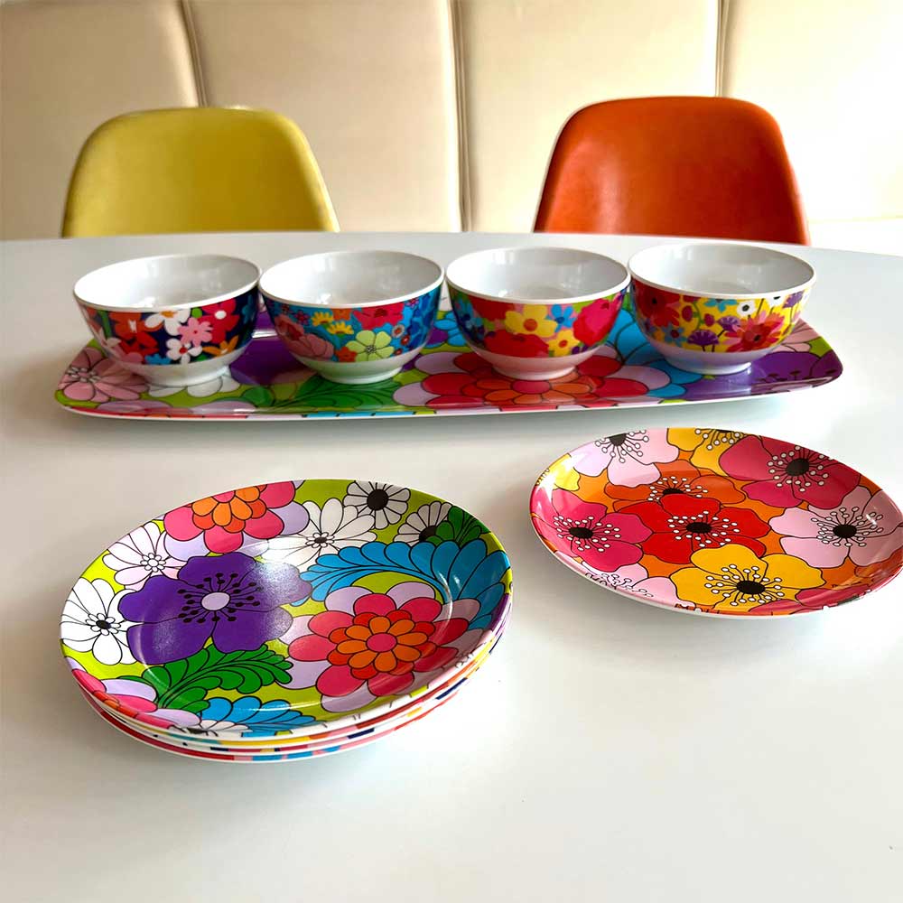 Set of 6 Small Appetizer Plates -  Floral