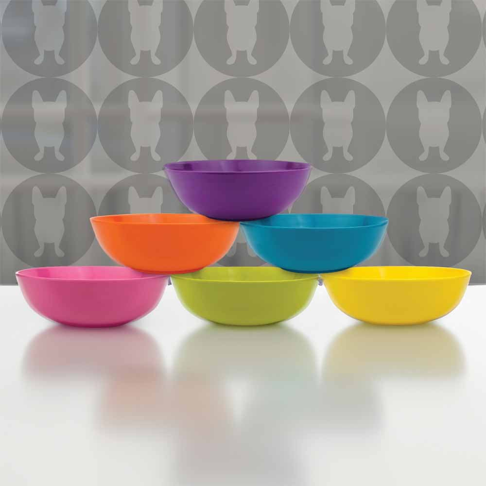 Set of 6 Low Bowls - Colorful