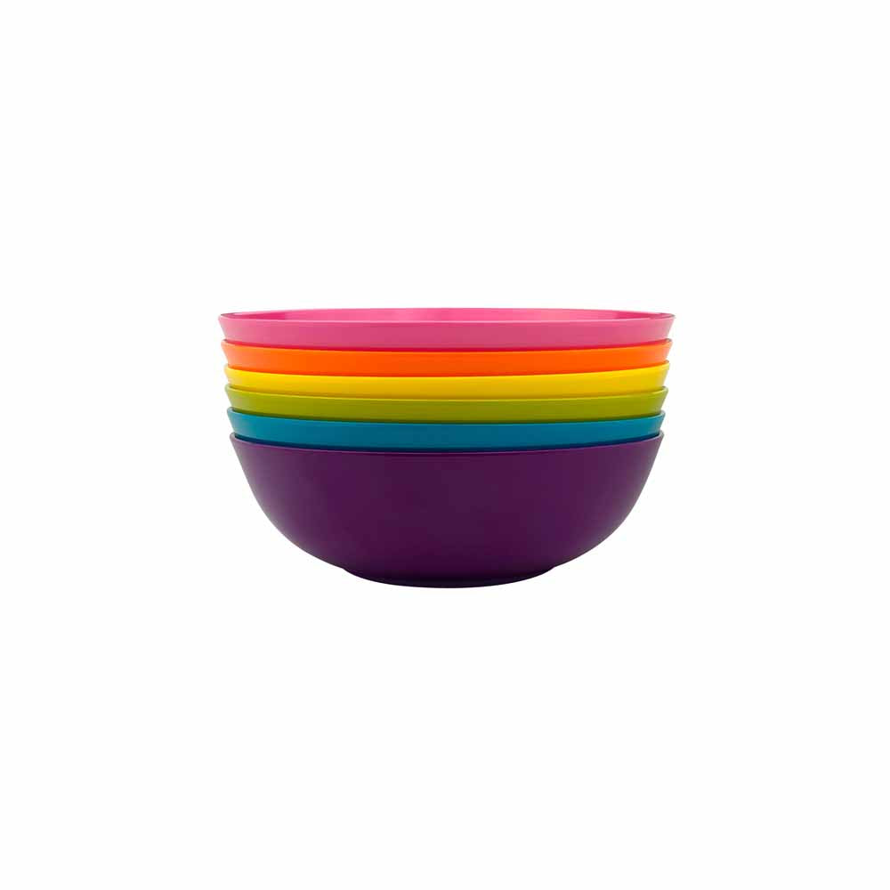 Set of 6 Low Bowls - Colorful