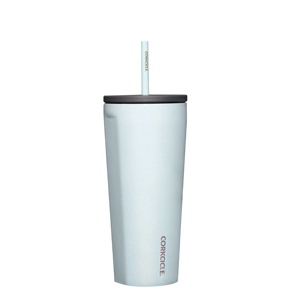 Cold Cup With Straw 710ml Glittery Light Blue