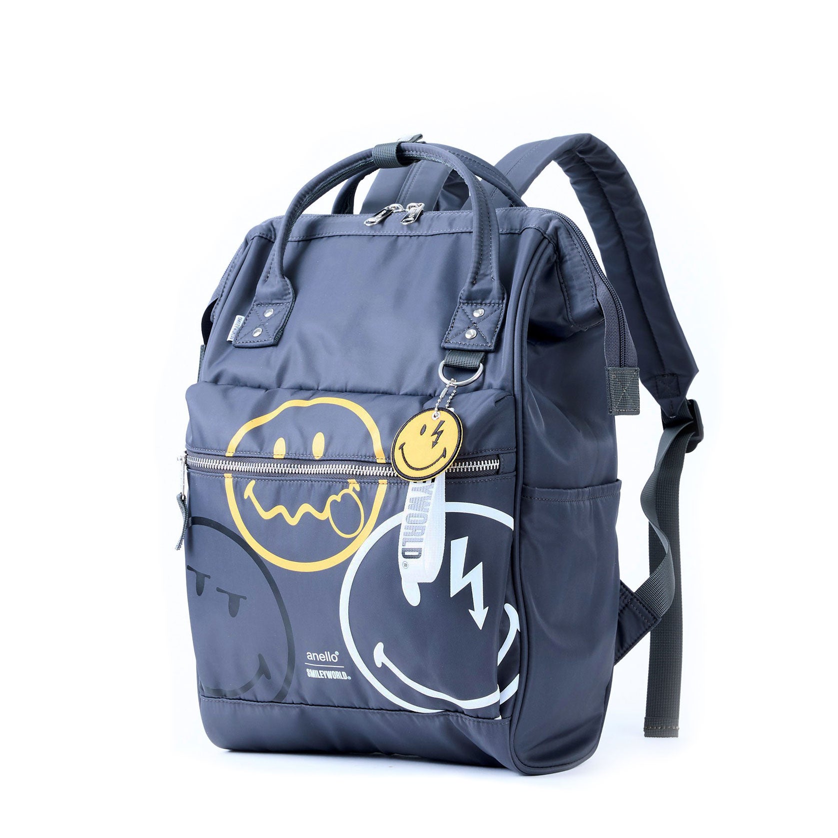 KUCHIGANE BACKPACK (R) SMILEY BLUE GRAY 006