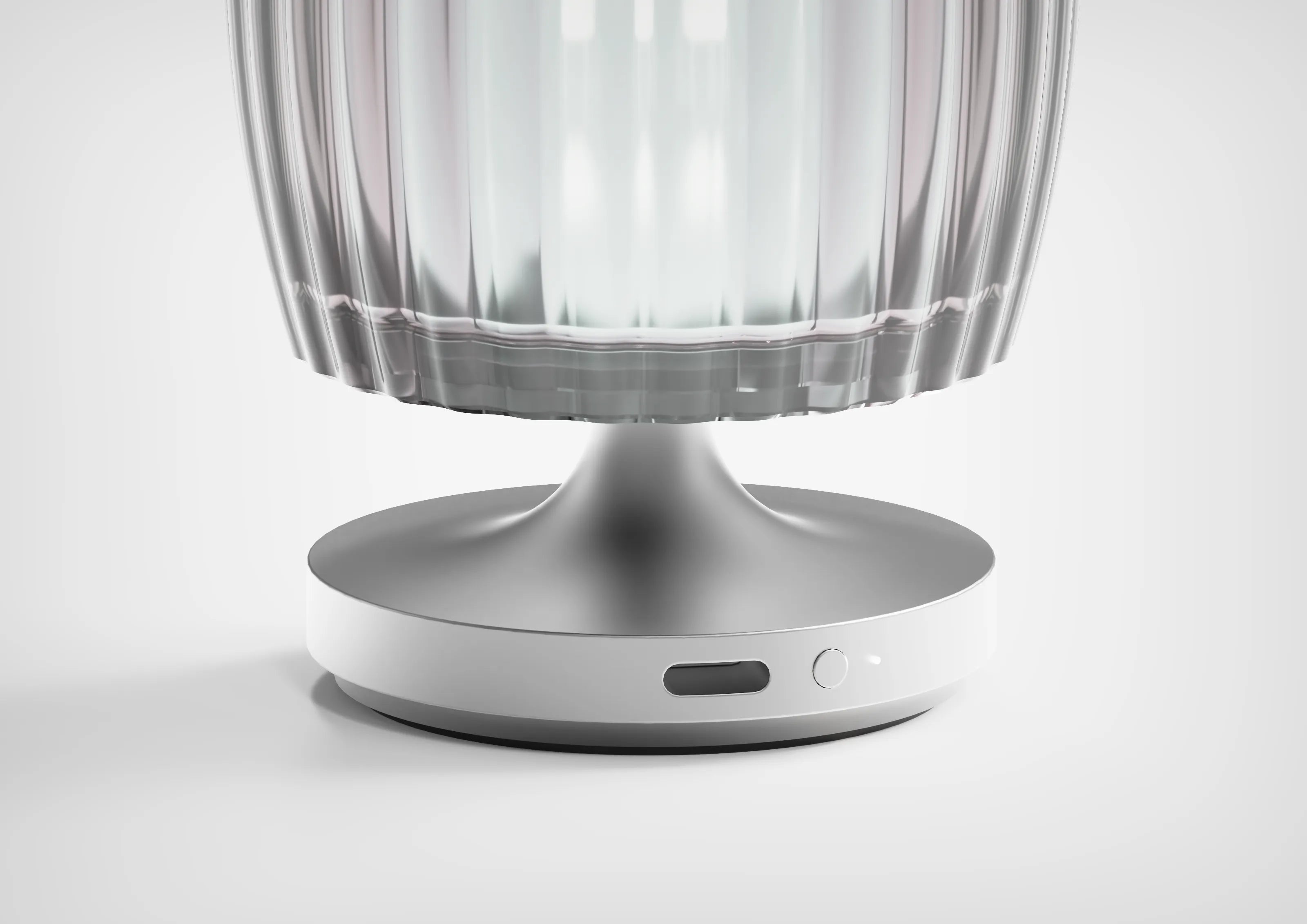 Hari Lamp M  Silver White - Waves