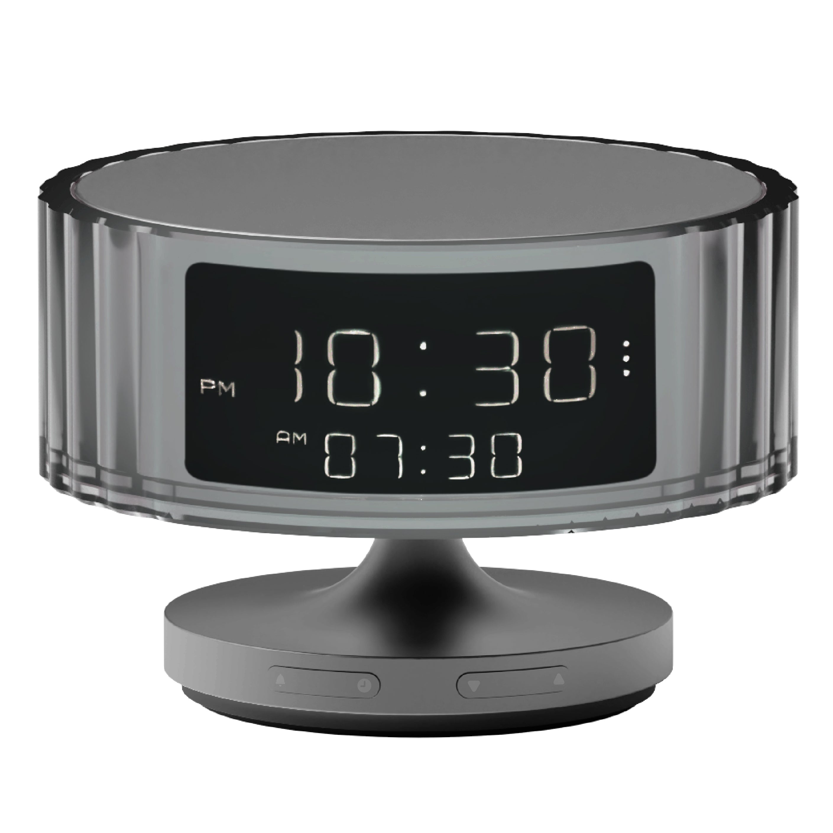 Hari LED Alarm Clock  Graphite Grey - Waves