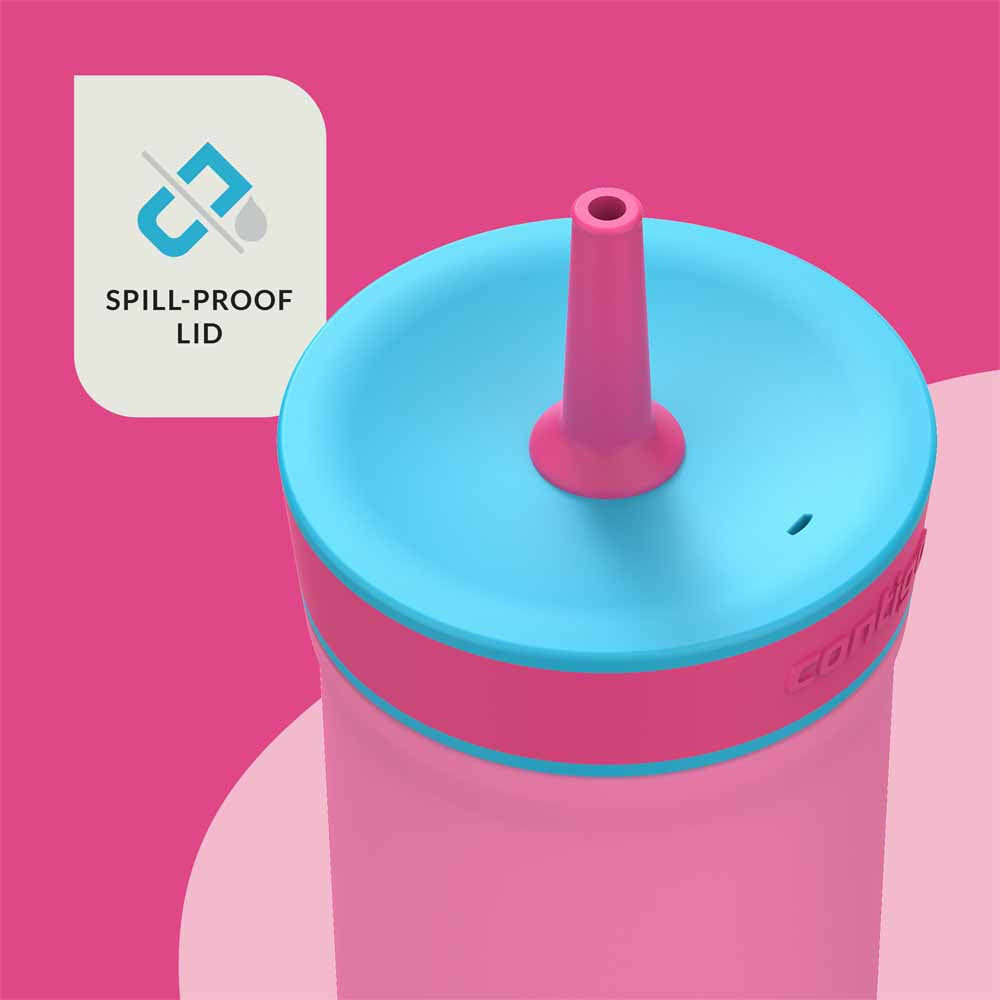 LEIGHTON Metal Straw Cup Bubblegum Pink 350 ml