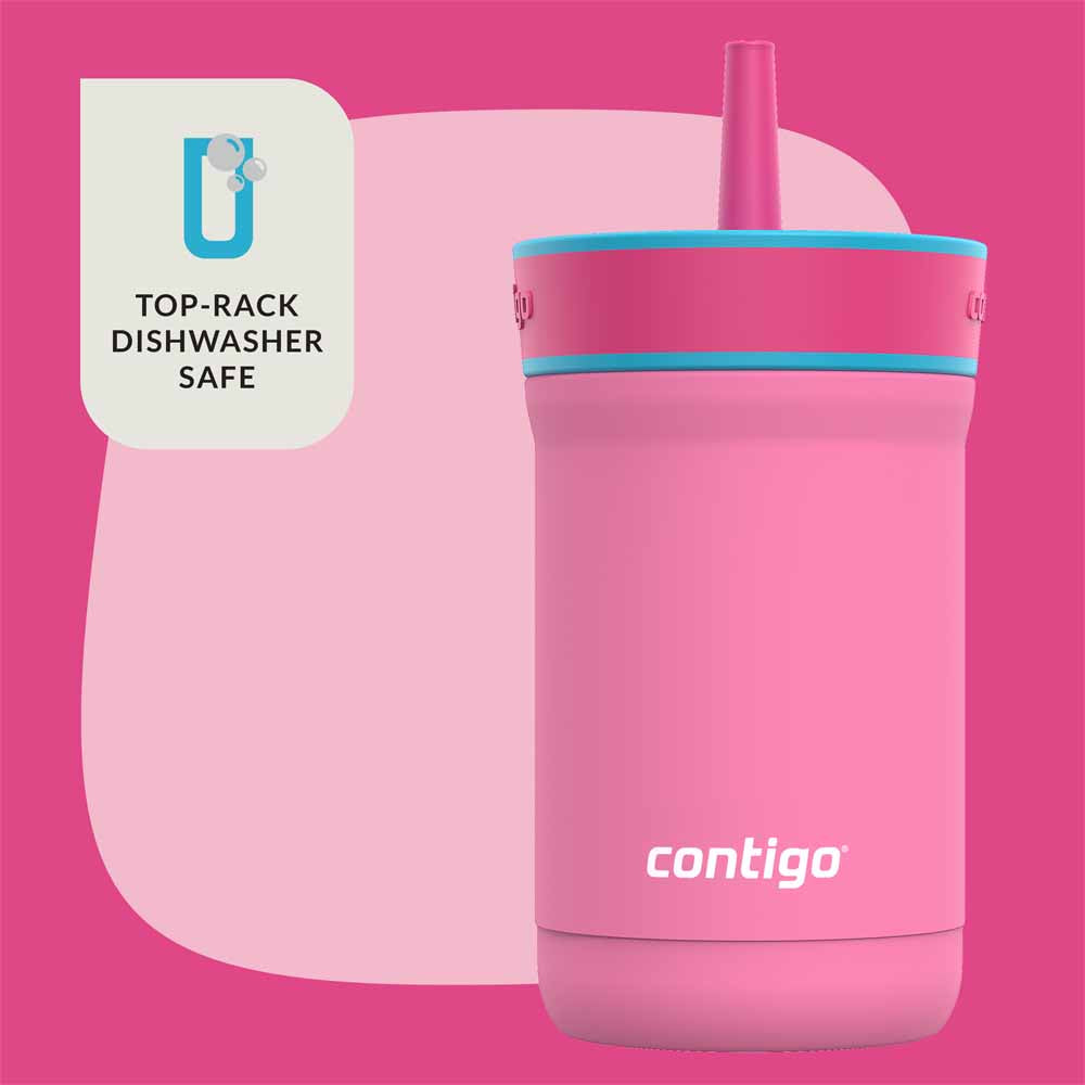 LEIGHTON Metal Straw Cup Bubblegum Pink 350 ml